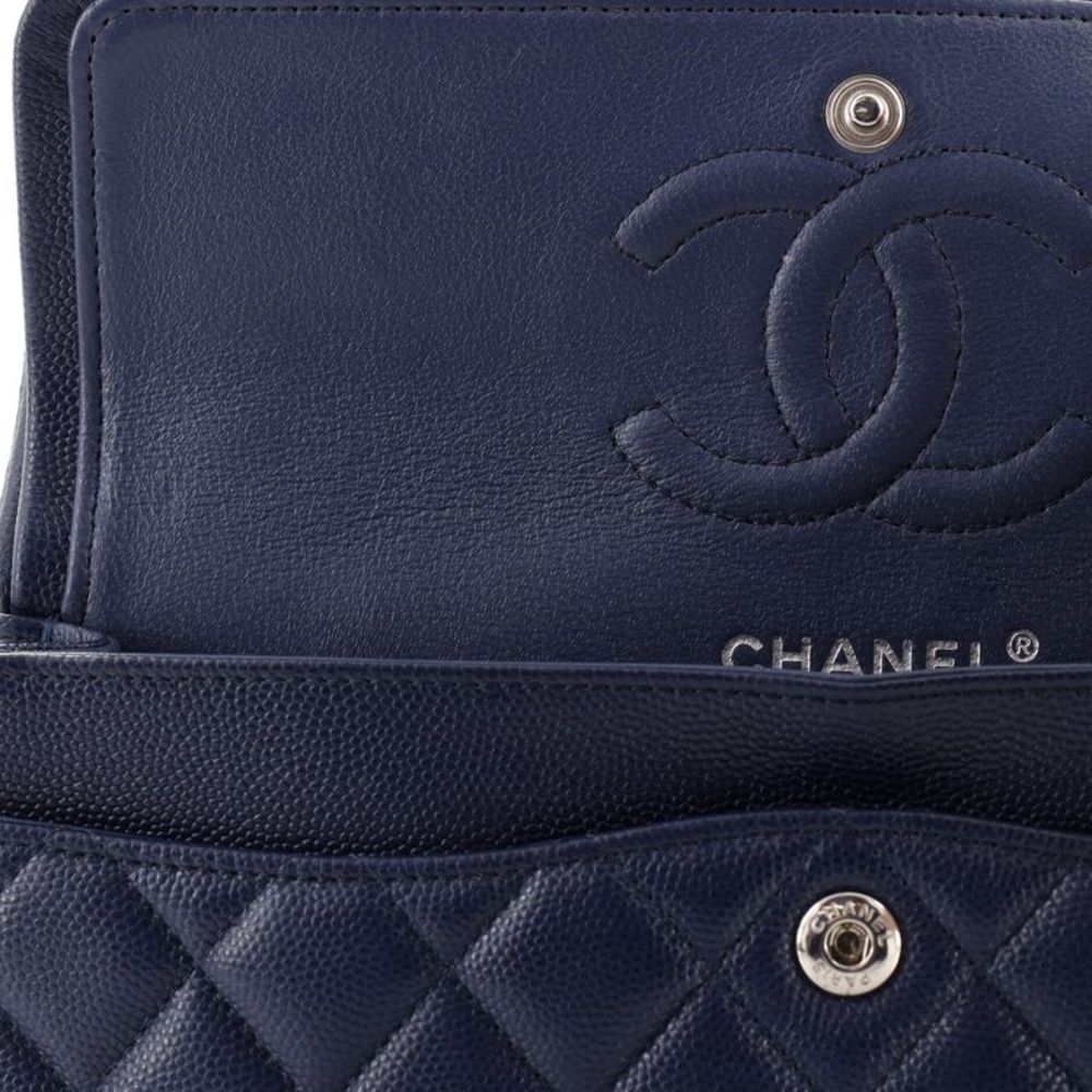Chanel Classic Double Flap Bag Quilted Caviar Small Blue - Picture 6 of 7